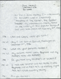 Ed Wales Oral History Transcript, 1993