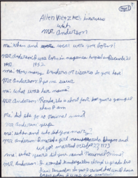 Mr. Anderson Oral History Transcript, undated