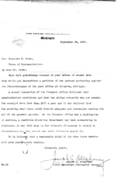 Letter from Joseph C. O'Mahoney to Prentiss Brown about Thompson Post Office Closing