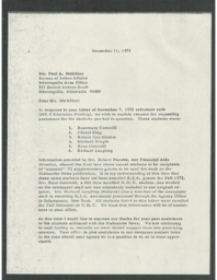 Robert R. Bailey to Paul A. Melchior, 1972-12-11