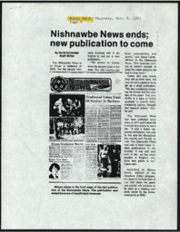 Nishnawbe News Ends; New Publication to Come, 1983-10-06