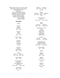 Western Brevort Cemetery Index by Location