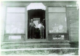 Two Men and Boy at Banat Post Office