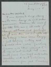 Kellogg Speed to Fanny Maitland, 1918-05-01