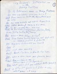 Penny Carlson Oral History Transcript, undated