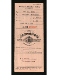 Gottlieb Glaser Insurance Policy, 1929-06-08