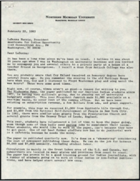 James L. Carter to LaDonna Harris, 1983-02-22