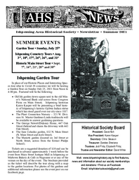 Ishpeming Area Historical Society Newsletter, Summer 2021