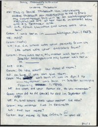 Laverne Thibeault Oral History Transcript, undated