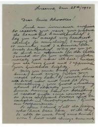 Marlineae (?) Meyer to Georgia "Juddie" Rhoades, 1940-01-28