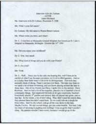 Wayne Carlson Oral History Transcript, 1998