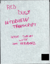 Jim Hebbard Oral History Transcript, 1993