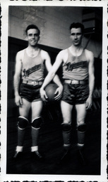 Tom Ross and Friend in Legionaires Basketball Uniforms (2 of 2)