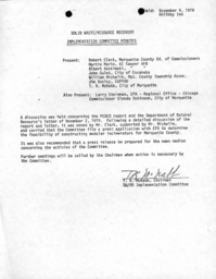 Solid Waste and Resource Recovery Implementation Committee Minutes, 1978-1979