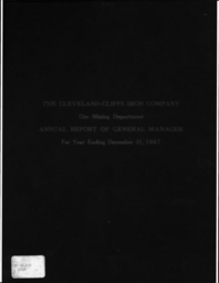 Cleveland-Cliffs Iron Company Mining Department Annual Report, 1957 (Part 1)