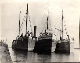 Three Ships in Ontonagon Harbor