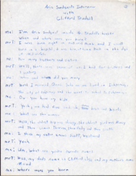 Clifford Trudell Oral History Transcript, undated