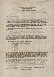 Ontonagon Fibre Corporation Safety Committee to Fellow-Worker, 1934-08-17