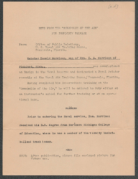 Webster Donald Morrison press release, undated