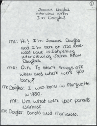 Jim Douglas Oral History Transcript, undated