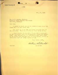 Letter to B.F. Sparks (Michigan State Highway Department) from William H. Schacht (Copper Range Company)