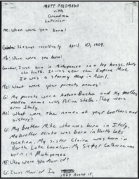 LaFrinier Oral History Transcript, undated