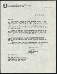 John X. Jamrich to Coy G. Eklund, 1982-04-16