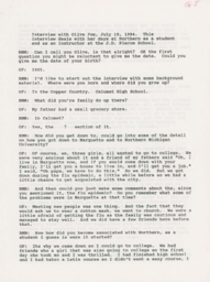 Olive Fox Oral History Interview Transcript, 1994