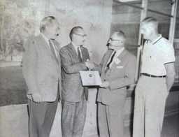 Governor's Annual Safety Conference 1960: Governor Shaking Hands With Man Presenting Certificate/Award