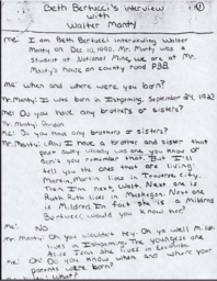 Walter Manty Oral History Transcript, 1990