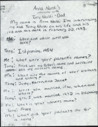 Tony Nardi Oral History Transcript, 1993