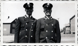 Tom Ross and Father in Ontonagon Fire Department Uniforms