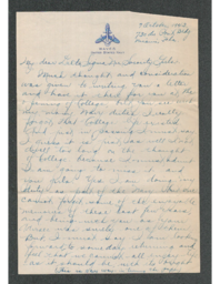 Marian H. Agnes to Delta Nu Sorority, 1943-10-07