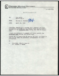 Matthew J. Surrell to James L. Carter and Nancie Hatch, 1982-04-14