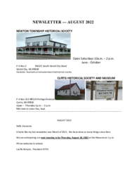 Newton Township Historical Society Newsletter, August 2022