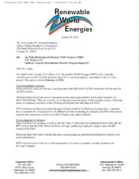 Au Train Spillway Capacity Remediation Monthly Progress Report #7