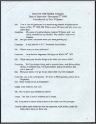 Matha Wiljanen Oral History Transcript, 1998