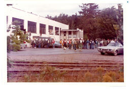 Group of Competitors Standing in Parking Lot (Part of the NMU Historic Photographs Collection)