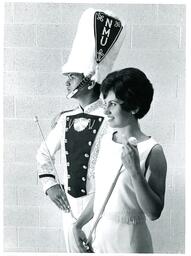 Portrait of Drum Major and Baton Twirler (Part of the NMU Historic Photographs Collection)