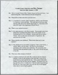 Ana Turner Oral History Transcript, 1998