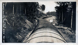 Completed Section of Victoria Dam Wood Stave Pipeline Looking East from Station 18 and 20