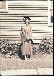 (111-001) Phyllis Sommers in Graduation Gown