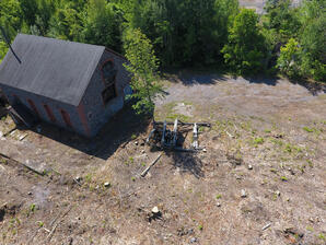 Drone's View of Champion #4 Shaft House after Vegetation Was Removed photographs, 2020