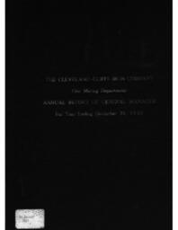 Cleveland-Cliffs Iron Company Mining Department Annual Report, 1950 (Part 1)