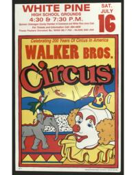 Walker Brothers Circus at White Pine High School Poster