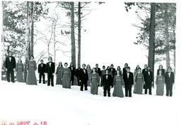 Choir Posed in Formal Clothes in Snowy Field (Part of the NMU Historic Photographs Collection)