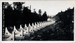 Construction of the Victoria Dam Wood Stave Pipeline Looking West from Station 19