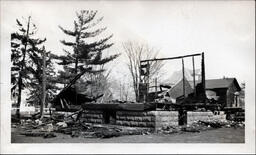 Cinder Block Foundations of Burned House