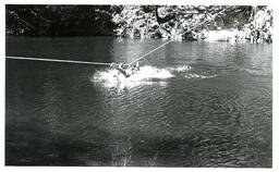 Person on Zipline Splashing into Water (Part of the NMU Historic Photographs Collection)