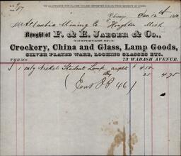 Invoice from F. and E. Jaeger and Company to Atlantic Mining Company